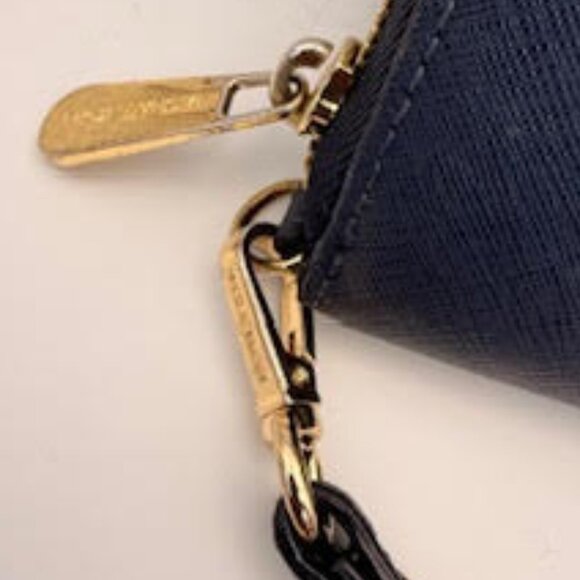 Michael Kors Jet Set Travel Navy Zip Wallet Wristlet - Picture 7 of 9